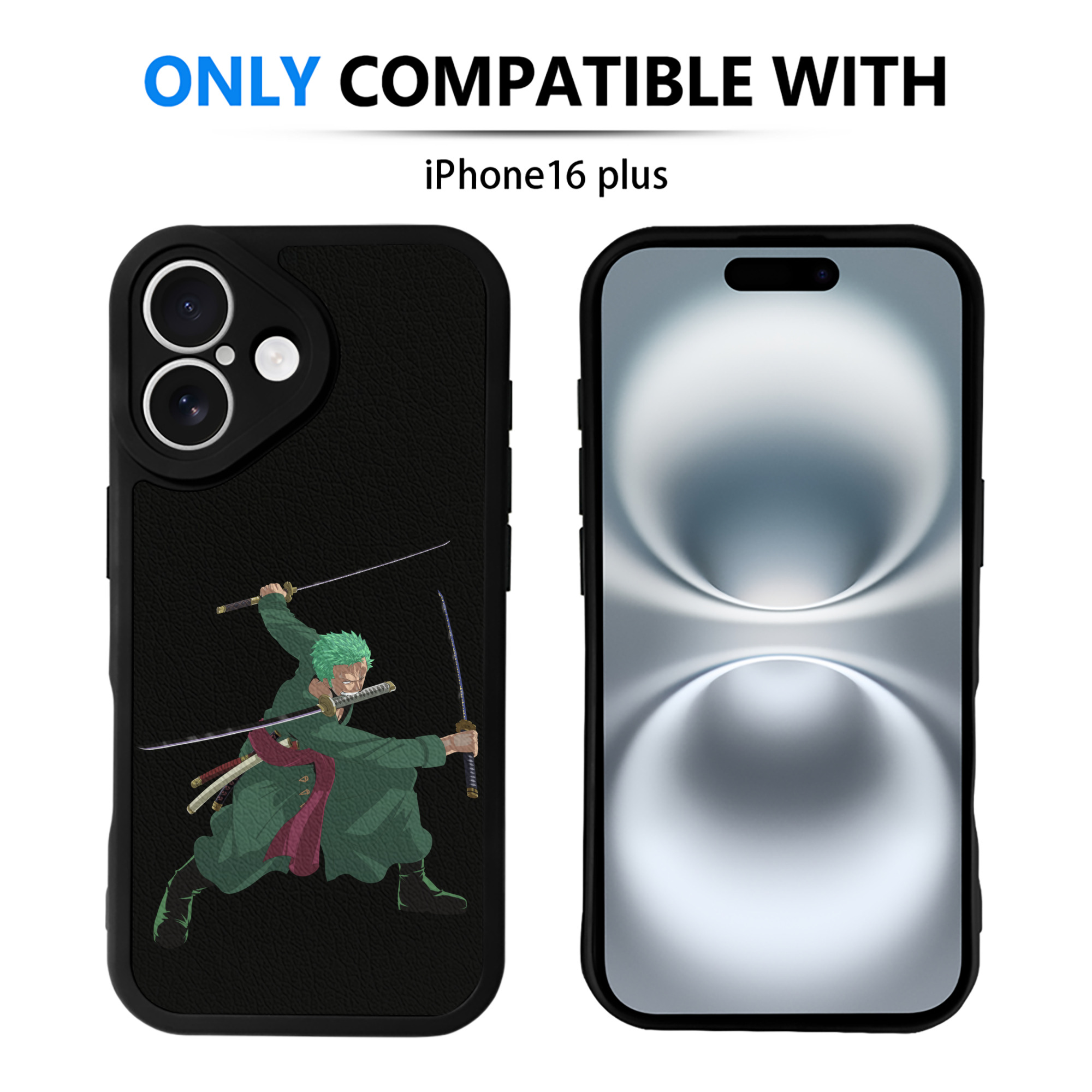 ワンピース ロロノア・ゾロ ONE PIECE Roronoa Zoro 【iPhone 16シリーズ対応】シリコンスマホケース（レザー調） 材質：シリコン